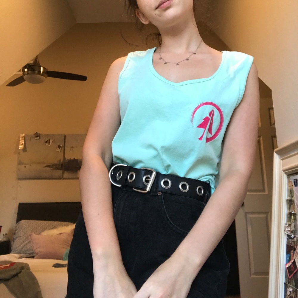 Blue camp tank